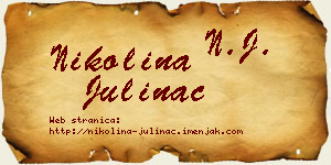 Nikolina Julinac vizit kartica